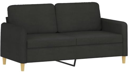 ULUYYUC Wohnzimmer Möbel Camping Sofa Bodensofa Sofa Bed - 2-Sitzer-Sofa Schwarz 140 cm Stoff für Garten Party Terrasse Lounge