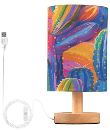 Mnsruu Lampada da comodino grande cactus lampade da comodino con base antiscivolo luce notturna per camera da letto soggiorno decorazione