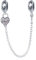 MARJS I Love You Heart Locked Padlock Safety Chain Charm Bead Pendant 925 Sterling Silver Dangle Compatible With Pandora Charm Bracelet
