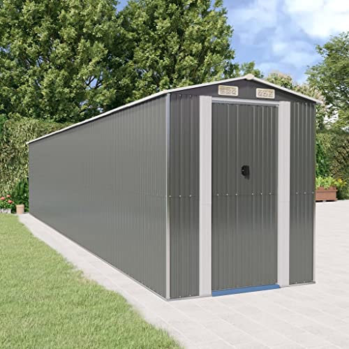 LXYZWRW Furniture Select Gartenhaus Hellgrau 192x1021x223 cm Stahl verzinkt