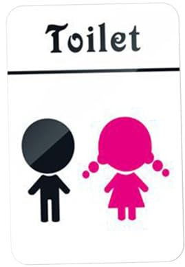 KESOTO Children Restroom Sign Bathroom Logos Wardrobe Door Wall Art Acrylic Public Place Toilet Sign Boy Girl Restroom Sign, Toilet