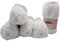 5x 100 Gramm Strickwolle Ilkadim Export Velvet Micro-Polyester, 500g Babywolle samtig, Strickgarn einfarbig (weiss 90001)