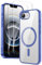 COPIKE Coque Magnétique pour SE 2025 avec 2 Pièces Verre Trempé, Compatible avec MagSafe Étui Mince Antichoc Anti-jaunissement, Cadre en TPU Mat et Dos Transparent Anti-Rayures, Bleu