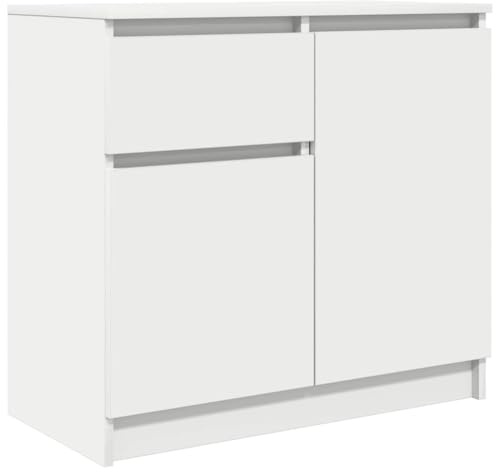 vidaXL Sideboard mit Schublade Weiß 71x35x65 cm Holzwerkstoff