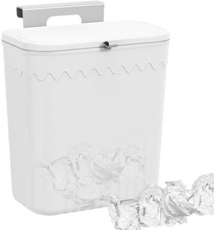 Eventerde 27x13x29cm Pattumiera Cucina Da Banco Pattumiera Sospesa Cestino Umido Cucina Da Appendere Contenitore Compost Cucina Con Coperchio Gancio Accessori Salvaspazio Per Bagno