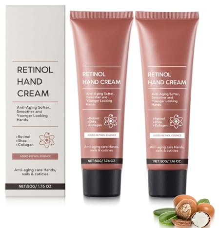 Retinol Handcreme 50g – Mit Hyaluron & Sheabutter, Feuchtigkeitsbooster Handlotion, Leichte Textur Für Faltenreduktion, Anti-Aging Handcreme mit Retinol-Komplex (2)