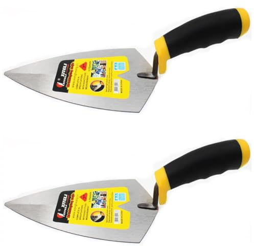 2 Stück Spitzkelle Maurerkelle Handwerkzeug, 17,8 cm Kelle mit weichem Griff, Randkelle für Maurerarbeiten
