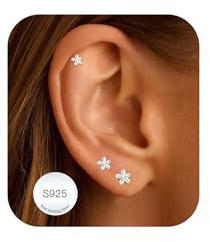 AVOTTO 3 Paare Ohrringe Silber 925 Kleine Ohrstecker silber 925 Damen Hypoallergen Ohrstecker Cubic Zirkonia Kreuz Schmetterling Blume Ohrsteckers Ohrringe Silber Set Schmuck Geschenke