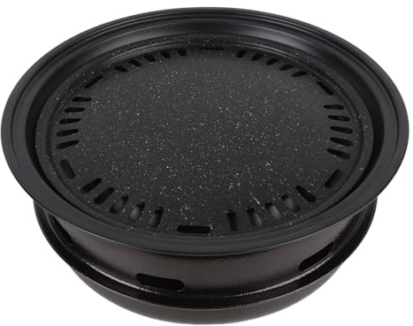 Luocute Holzkohle Grill Herd, Holzkohle Barbecue Herd Rund Rauchlos mit Verdicktem Grill Netz für Zuhause Outdoor Camping Picknick (S)