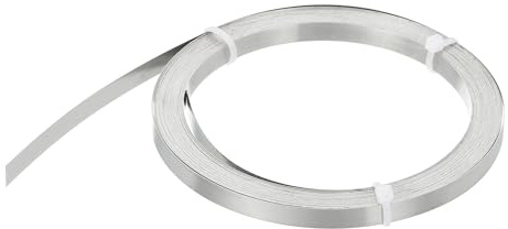QUARKZMAN Flachheizdraht 8m, 0.2mm x 5mm Nichrome Heizdraht, 0.93 Ohm/m | Stabiler Heizwiderstand, Flexibler für Vakuummaschine, Schaumstoffschneider, DIY Heizelement, Silber