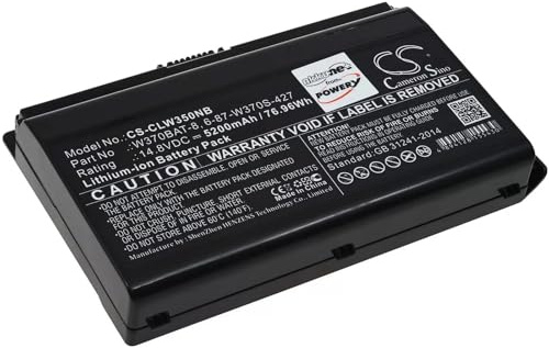 Akku kompatibel mit Laptop Schenker A704, A723, Clevo W353ST, W350ET, Typ W370BAT-8-14,8V - 5200 mAh