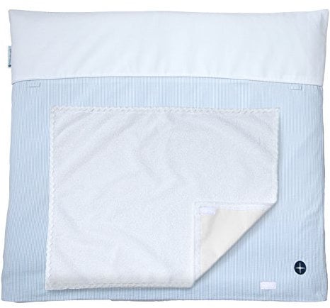 Nordic Coast Premium Wickelauflage, 80 x 70 cm, blau / weiße Streifen