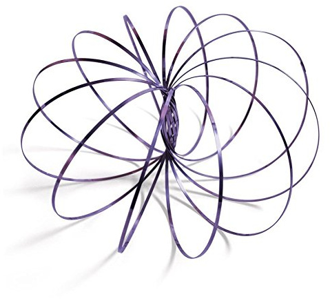 Purple Infinity Arm Spring Slinky Juggle Dance 3D Magic Flow Ring Stainless Steel Hand Fidget Spinner Interactive Kinetic Decompression Toys for Kids Adults