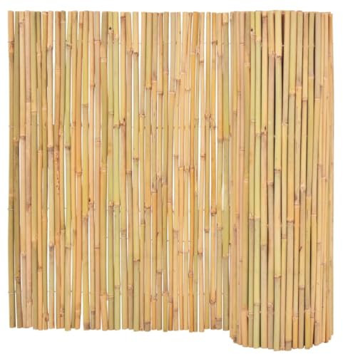 vidaXL Gartenzaun Bambusmatte Sichtschutzzaun Sichtschutzmatte Sichtschutz Bambuszaun Dekozaun Windschutz Garten Bambus 300x100cm Natur