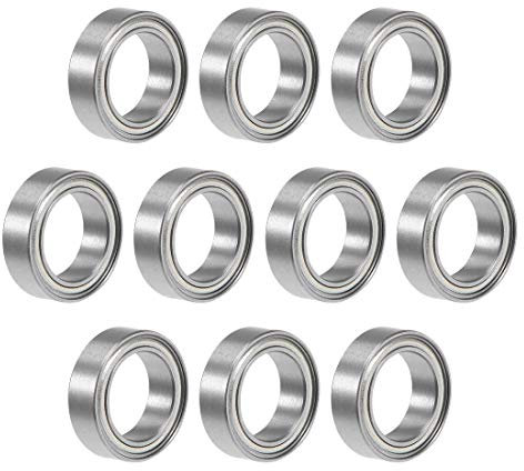 sourcing map 10stk MR128ZZ tief Rille Ball Lager 8x12x3,5mm Doppel Schutz Chrom Lager