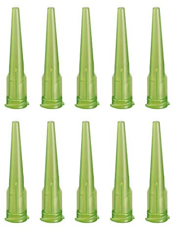 sourcing map Industrial Blunt Tip Tapered Dispensing Fill Needle 14ga X 1.26 Olive 10pcs