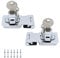 JaneYi (2 pack) Moraillon de Verrouillage en Métal 65mm Boulon de Porte Loquet Boucle avec Cadenas et Clé - Quincaillerie Chromée pour Verrouiller la Remise Portes Armoires Boites Meubles
