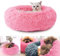 bangminda Haustierbett für Katzen und Hunde, Rundes Plüsch Weich Hundebett, 50CM Schöne Katzenbett in Doughnut-Form, Klein Hund Bett (Pink)