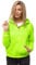 OZONEE Damen Kapuzenpullover Sweatjacke Sweatshirt Farbvarianten Kapuzenjacke Kapuzenpulli Langarm Kapuze Hoodie Sport Style Casual Fitness Basic Training JS/W03 GRÜN-NEON M