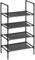 SONGMICS Schuhregal, 4 Ebenen, Schuhablage, Schuhaufbewahrung, schmal, 28 x 45 x 80 cm, Metallgestell, Ablagen aus Vliesstoff, für Flur, Schlafzimmer, schwarz LSR004B02