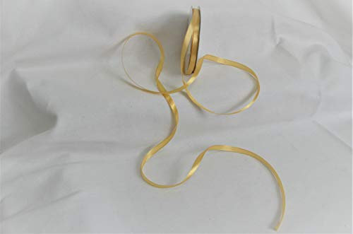 Schnooridoo Satinband 3mm/ 6mm/ 12mm/ 25mm/ 38mm/ 50mm viele Farben Geschenkband Hochzeit Weihnachten Geburtstag Schleifenband Dekoband (Gold, 6mm x 25m)