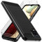 ivoler Hülle für Samsung Galaxy A12 / M12 mit 3 Stück Panzer Schutz Glas, Militärischer Stoßfest Handyhülle, Dünne Weiche TPU Silikon Kratzfest Schutzhülle Anti-Fingerabdruck Case, Schwarz