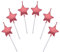 Star Birthday Candles,6 Pcs Metallic Cake Candles for Birthday Wedding Party Cupcakes Topper Decorations,Red