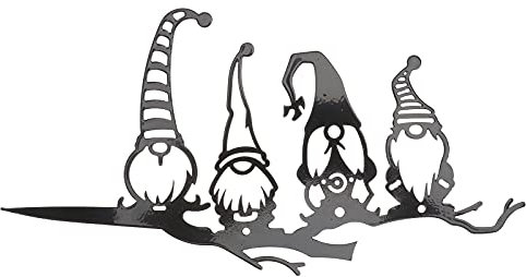 BESPORTBLE Zwerg Figur Schwarz Gartenzwerg Metall Deko Gartenstecker Gartenfiguren Tomte GNOME Garten Statue Skulptur Blumenstecker Gartendeko Rost Stecker für Rasen Terrassen Dekoration