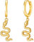 Brandlinger ® Ohrringe Silber 925 hängend. Creolen mit Anhänger Schlange. Schmuck Damen vergoldet mit 18 Karat (Silber und Gold) für Frauen und Mädchen. Durchmesser der Hoops 12,5mm. (Gold)