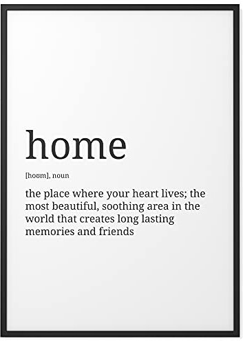 Papierschmiede® Definition Home, B2 (50x70 cm) Poster für Wohnzimmer, Schlafzimmer, Küche, Esszimmer, Wandbild Geschenk Wanddeko Spruch English - ohne Rahmen