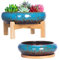 ARTKETTY Vaso per piante grasse, 18,5/25 cm, grande vaso bonsai con vassoio, set di 2, vasi colorati in ceramica per piante grasse per cactus, vaso decorativo da giardino