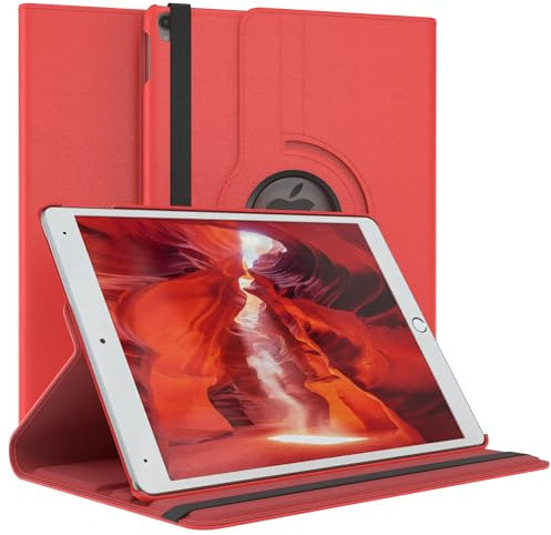 EAZY CASE - Tablet Hülle für iPad Air 3 Generation (2019) Schutzhülle 10.5 Zoll Smart Cover Tablet Case Rotationcase zum Aufstellen Klapphülle 360° drehbar mit Standfunktion Tasche Kunstleder Rot