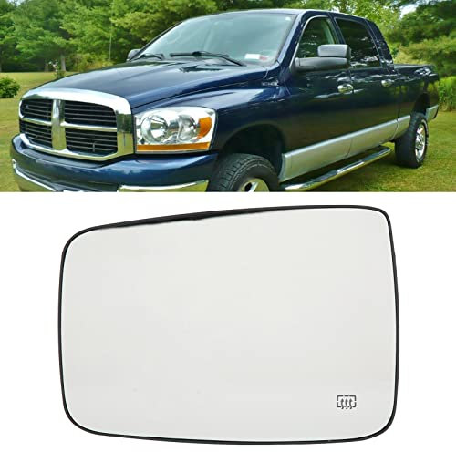 Rückspiegelglas, Auto Außen Spiegelglas, Beheizbares rückspiegelglas, Spiegelglas Ersatz, Linke/Rechte Seitentür Rückspiegelglas Mit Beheizbarem Ersatz für Dodge Ram 1500 2500(Left)