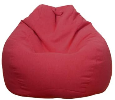 Highdi Sitzsack für Erwachsene Indoor Outdoor Sitzkissen Waschbarer Weicher Flauschiger Sofabettbezug Ohne Füllung Gartenkissen Bodenkissen für Wohnzimmer Gaming (Orange Rot,100x120cm)