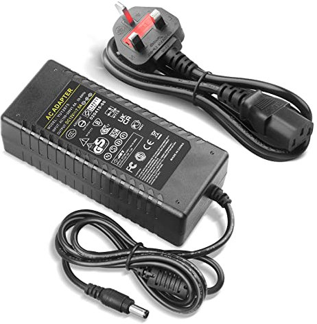 12V 7.5A Power Supply Adapter - COLM AC 100-240V to DC 7.5 amp 90W Transformers Connector Size 5.5mmx2.5mm for LCD TFT Monitors/TVs/DVDTVs (Compatible with 12V 5A / 6A / 7A)