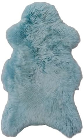 Tannery Sheepskin Türkis, blau gefärbtes echtes Schaffell Lammfell, Schafsfelldecke, Fell, weich, Wolle, schaffell Hygge (ca. 110/60cm)