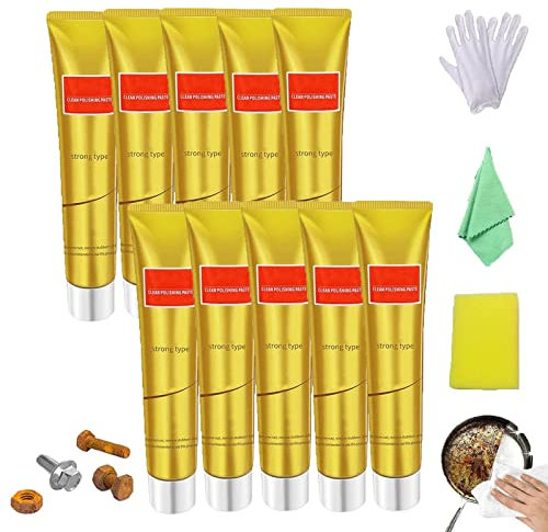 Instashine Metallcreme, Instashine Metal Polish Creme, Ultimative Metallpoliturcreme, Fixini All Metal Polish Cream, Rostlöser für Metall/Edelstahl/Aluminium/Messing/Kupfer/Gold 10g (10pcs)