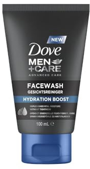 DOVE MEN + CARE Facewash Hydration Boost - Facial Cleanser - Provides Essential Moisture Without Leaving Feelings of Tension, 1 x 100 ml