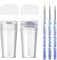 2 PCS Silicone Jelly Stamper, 3 PCS Nail Dotting Pen Double Sided Nail Art Stamper Transparent Nail Stamper French Tip French Manicure Kit with Scraper for French Manicure Home DIY Nail Salon