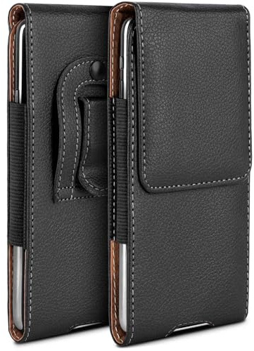 moex Plug Case für Sony Xperia XZ1 Compact Hülle mit Gürtelclip, Handy Gürteltasche PU Leder, Handyhülle zum Einstecken, Lederhülle Gürtel Schutzhülle Einsteckhülle Etui, Schwarz