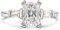 Jeulia Damen Ring Silber Verlobungsring:Baguette Cut Zirkonia Hochzeitsring Promise mit Weiße Diamant Schmuck für Frauen (57（18.1）, Silber)
