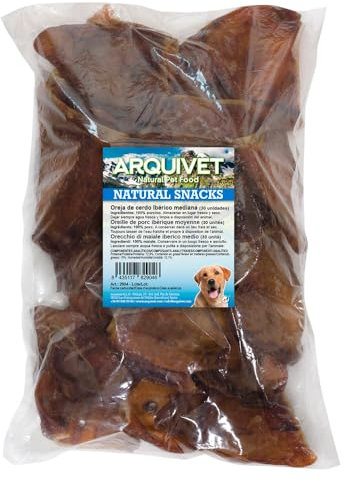 ARQUIVET - Oreja de Cerdo ibérico Grande - (Bolsa 30 Unidades) - Snacks Naturales para Perros