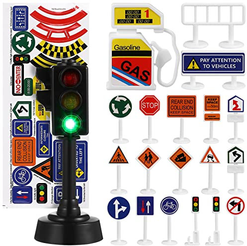 Ensemble De 56 Panneaux De Signalisation RoutièRe + 2 ModèLes De, Jouets ÉDucatifs en Plastique pour Enfants, IdéAl pour Apprendre Les RèGles De SéCurité Et Stimuler L'Imagination
