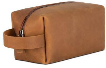 Blade Trousse de Toilette pour Homme en Cuir de Haute qualité, Trousse de Toilette Faite à la Main, kit Double en Cuir pour Homme et Femme, Trousse de Toilette de qualité supérieure pour Le Voyage,