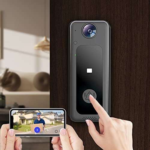 KLUFO Smart Video Doorbell Camera, App Control Intelligent Visual Ring Doorbell Home Intercom, 2.4GHz HD Wide Angle Night Vision, 2-Way Talk, Campanello di Sicurezza, Motion Detection
