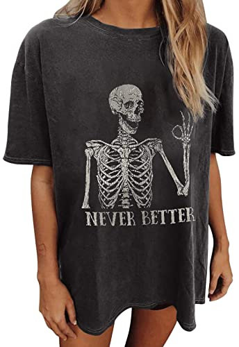 Wukreran Vintage Shirts for Women Cute Graphic Tee Spring Short Sleeve Tops Oversized Tshirts Teen Aesthetic Clothing, Pump Covers Gym Women #B3, XXL