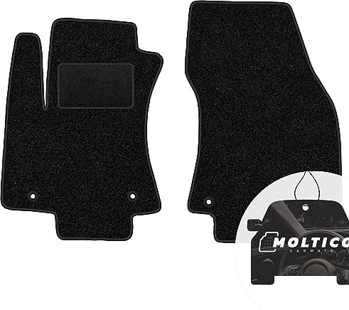 moto-MOLTICO Vorne Fußmatten Auto Velours Autoteppiche Schwarz Automatten Set 2-teilig passend für Opel Zafira A 1999-2006
