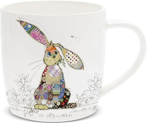 Lesser & Pavey British Designed Barrel Coffee Mug | Ceramic Mugs for Home or Work | Large Mugs for Hot Drinks | Binky Bunny Tea and Coffee Cups - Bug Art