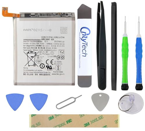 OnlyTech - Kit di riparazione batteria per Samsung Galaxy S20 Ultra 4G & 5G SM-G988-5000mAh - con 10 strumenti e adesivi