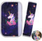 Unicorn Castle 2 Stück Gurtpolster Auto Gurtschutz Sicherheitsgurt Schulterpolster Gurtschoner Gürtelkissen Schutzkissen Polsterung für Sitzgurt,Black